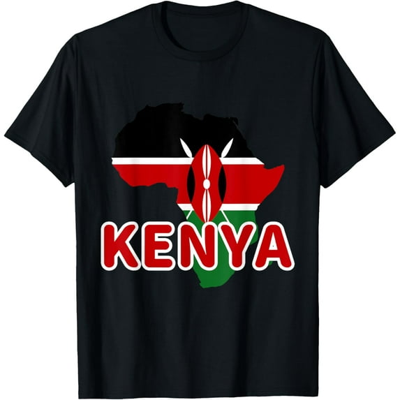 men and women can wear,Kenya Kenyan Pride Flag Map Africa Print T-Shirt