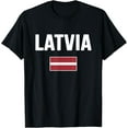 thumbnail image 1 of men and women can wear，Latvia Latvian Flag T-Shirt, 1 of 4