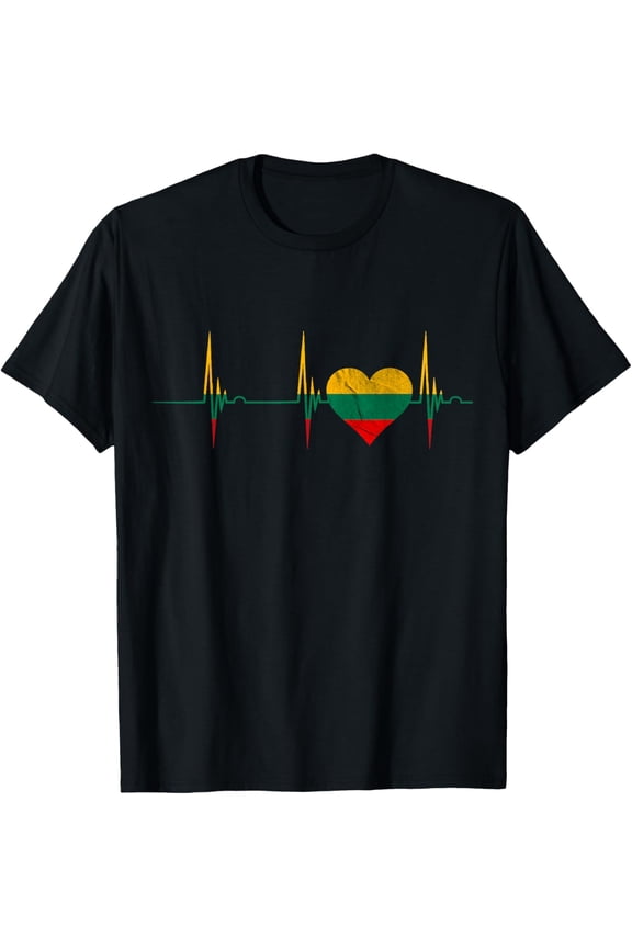 men and women can wear,Lithuania Heart Lithuanian Heartbeat EKG Pulse Lietuva T-Shirt