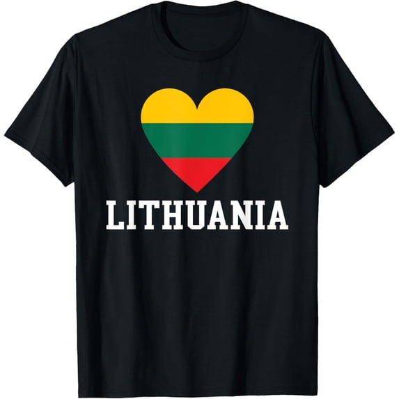 men and women can wear,Lithuania Heart Lithuanian Roots Lithuanian Flag T-Shirt
