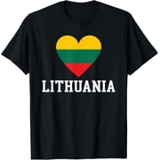 men and women can wear Lithuania Heart Lithuanian Roots Lithuanian Flag T-Shirt