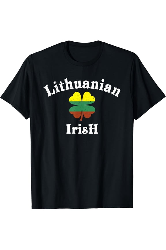 men and women can wear,Lithuanian Irish Shamrock Lucky St Paddys Day Lithuania Flag T-Shirt