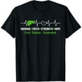 thumbnail image 1 of men and women can wear，Liver Disease Awareness Heartbeat Liver Disease Warrior T-Shirt, Small, Black, 1 of 4