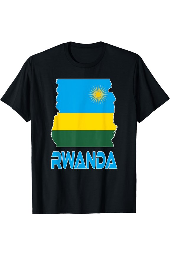 men and women can wear，Love Rwanda With Rwandan Flag Rwanda Pride T-Shirt