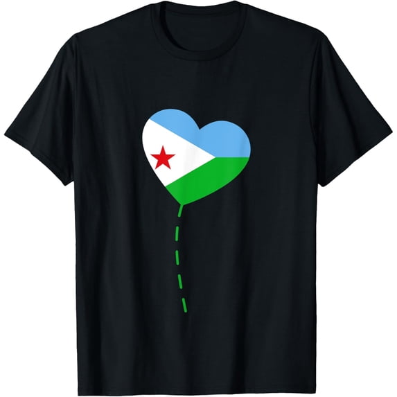 men and women can wear,Loving Djibouti Flag Heart Patriotic Djiboutian T-Shirt