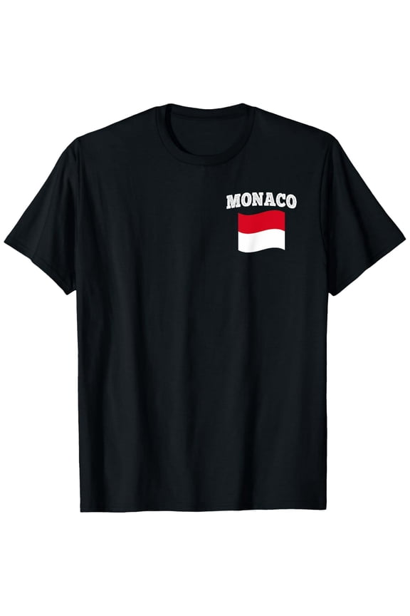 men and women can wear，MONACO Flag Sport Competition Proud Vacation Souvenir T-Shirt