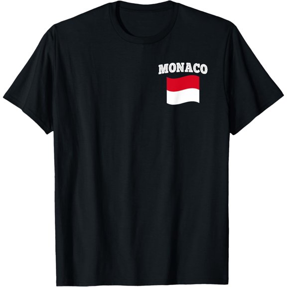 men and women can wear，MONACO Flag Sport Competition Proud Vacation Souvenir T-Shirt