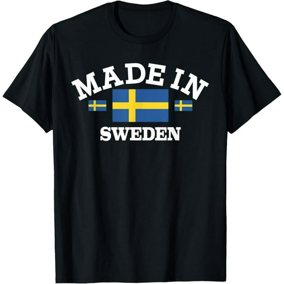 men and women can wear，Made In Sweden Swedish Flag T-Shirt T-Shirt
