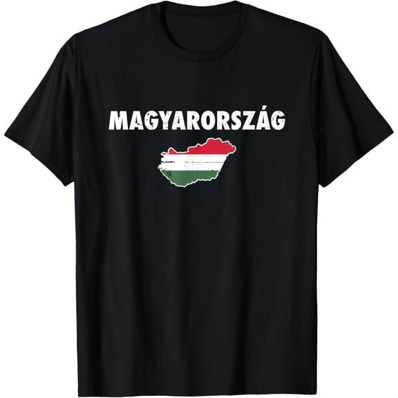 men and women can wear，Magyarország Hungary Vintage Map Hungarian Flag T-Shirt