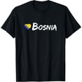 thumbnail image 1 of men and women can wear，Mens Love Bosnia Herzegovina Heart Country Flag Souvenir Gift T-Shirt, 1 of 4