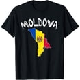thumbnail image 1 of men and women can wear，Moldova Moldavian republika Moldovan national flags Balkan T-Shirt, 1 of 4
