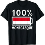 men and women can wear Monaco Flag | 100% Monegasque Battery Power Tee T-Shirt
