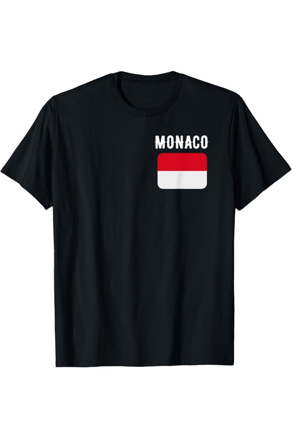 men and women can wear,Monaco Flag Monaco Country Map Flag T-Shirt