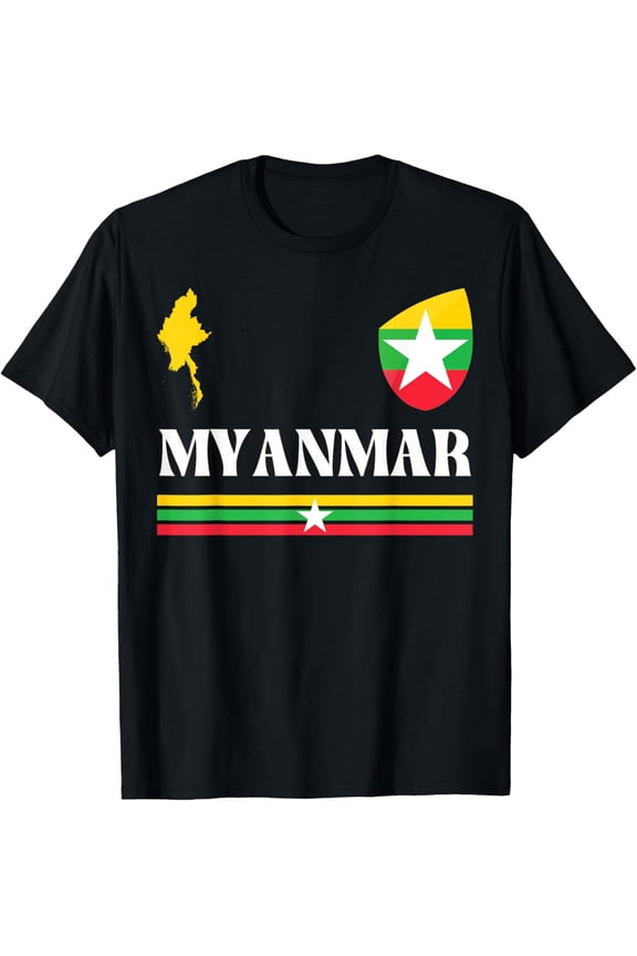 men and women can wear,Myanmar Flag, Burmese Flag, Myanmar T-Shirt