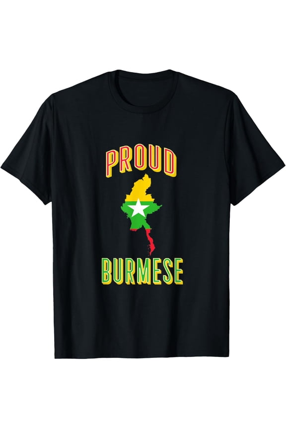 men and women can wear,Myanmar Flag Proud Burmese T-Shirt