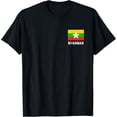 thumbnail image 1 of men and women can wear，Myanmar Flag Shirt | Burmese T-Shirt, 1 of 4
