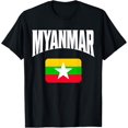 thumbnail image 1 of men and women can wear，Myanmar Flag T-Shirt, 1 of 4