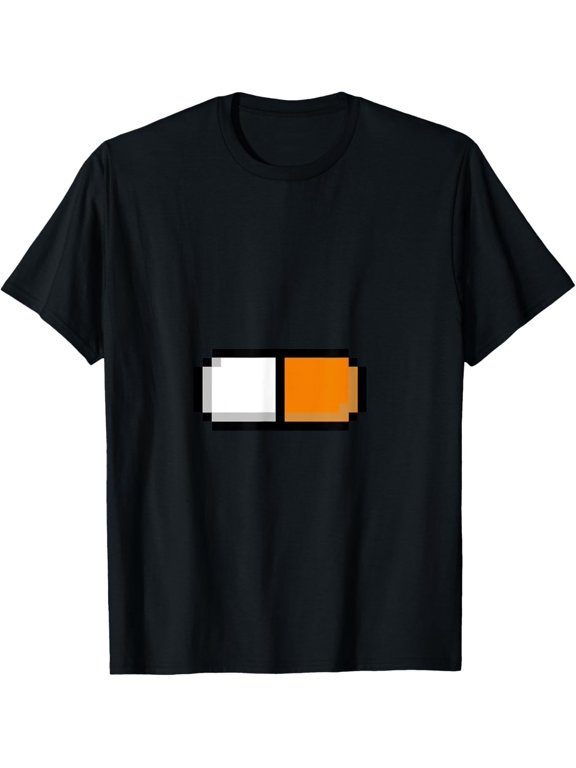 men and women can wear，Orange White Pill Vitamin Medicine Retro Pixel T-Shirt