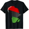 thumbnail image 1 of men and women can wear，Pan African T-Shirt Unia Flag Map Continent T-Shirt, 1 of 4