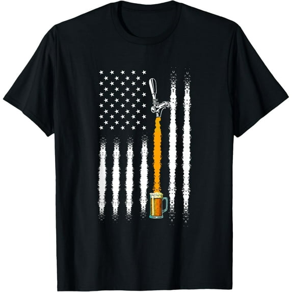 men and women can wear,Patriotic US Flag American Brewery Craft Beer T-Shirt