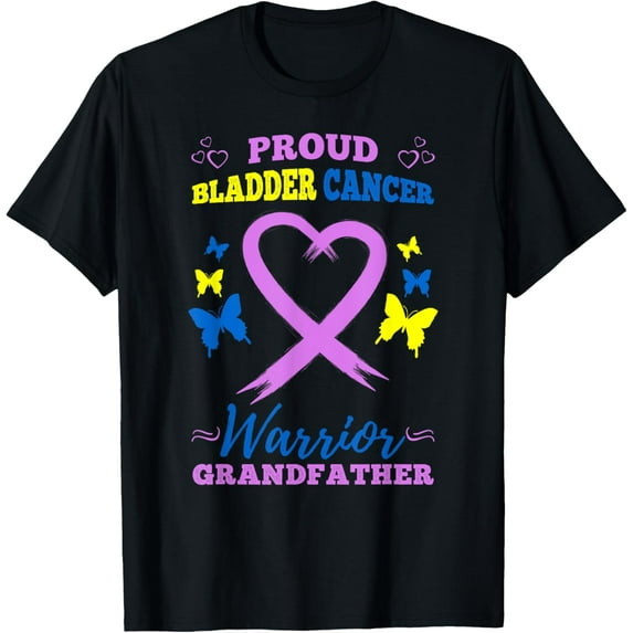 men and women can wear,Proud Bladder Cancer Warrior Grandfather Bladder Cancer T-Shirt