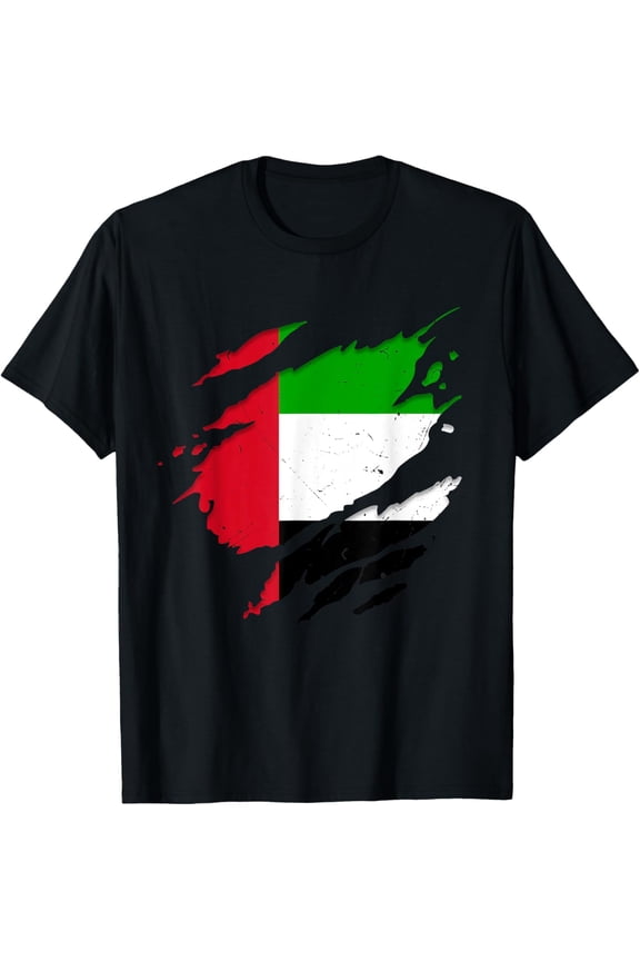 men and women can wear,Proud Emirati Shirts | Torn Ripped UAE Flag T-Shirt
