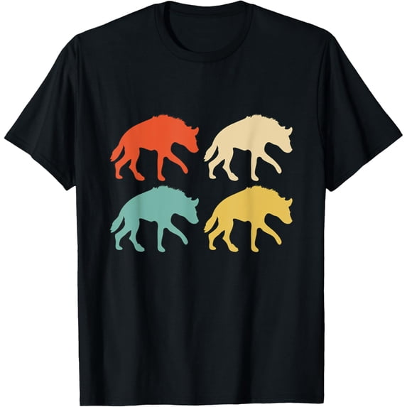 men and women can wear,Retro Colors Hyena Gift Hyena T-Shirt