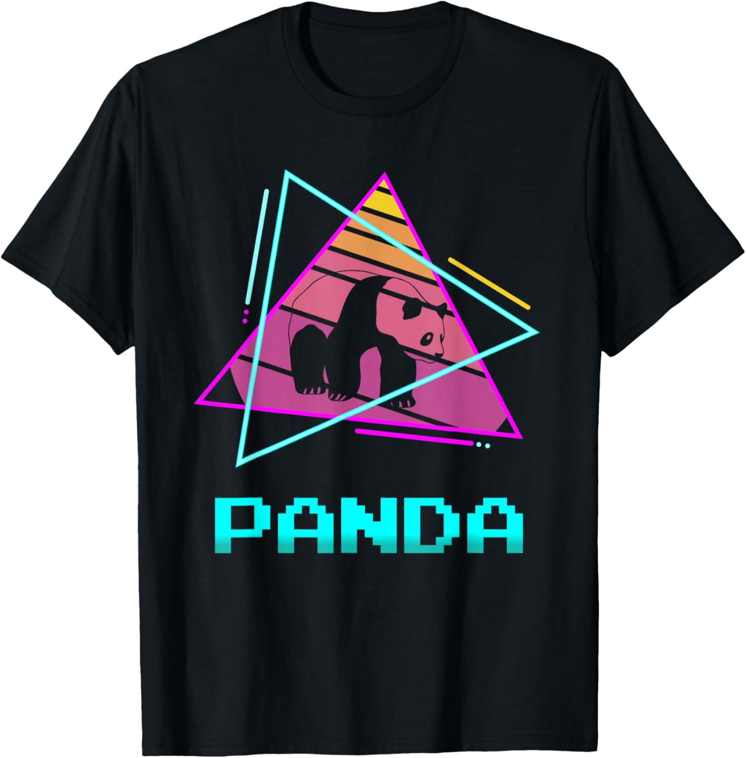 men and women can wear，Retro Panda Pandas T-Shirt - Walmart.com