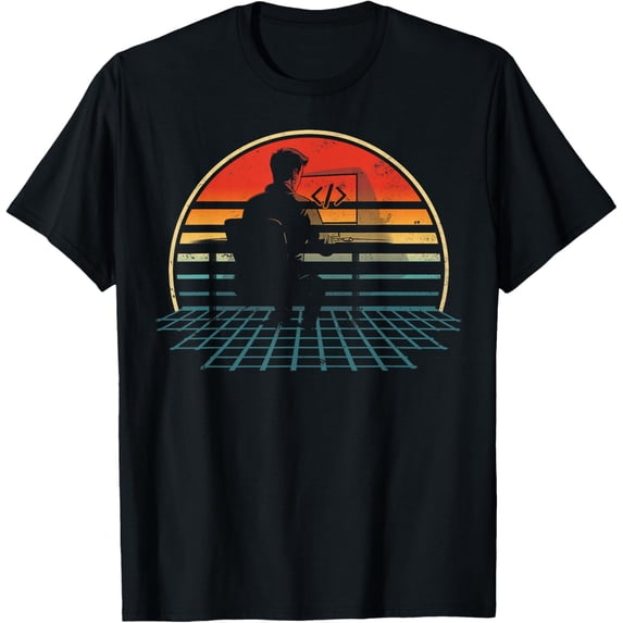 men and women can wear，Retro Style Vintage Developer Coder Programming Coding T-Shirt