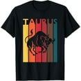 thumbnail image 1 of men and women can wear，Retro Taurus Zodiac Sign April May Birthday Gift Taurus T-Shirt, 1 of 4