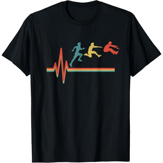 men and women can wear,Retro Triple Jumper Track And Field Heartbeat Long Jump T-Shirt