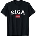 thumbnail image 1 of men and women can wear，Riga Latvia Latvian Flag T-Shirt, 1 of 4