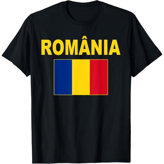 men and women can wear,Romania Flag T-Shirt Cool Romanian Flags Gift Top Tee