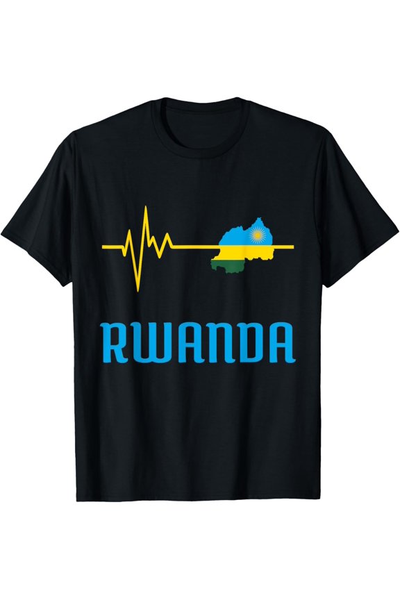 men and women can wear,Rwanda,Flag of Rwanda,Rwanda Flag. T-Shirt