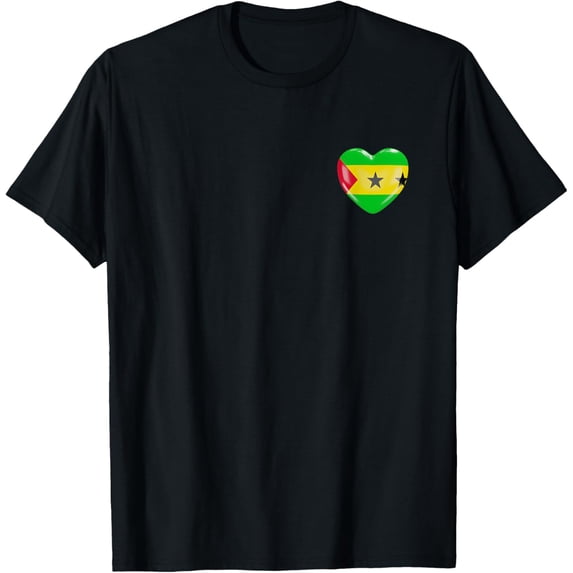 men and women can wear,Sao Tome and Principe Flag Heart Pride Shirt Men Women Kids T-Shirt