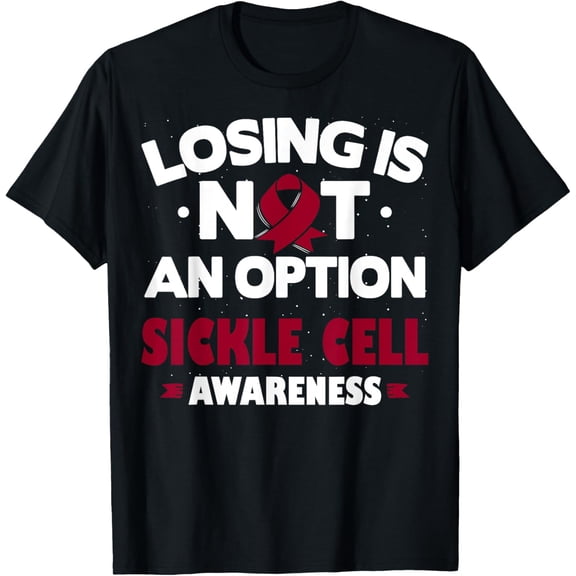 men and women can wear，Sickle Cell Anemia Awareness T-Shirt - Burgundy Ribbon T-Shirt