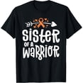 thumbnail image 1 of men and women can wear，Sister of a Warrior Orange Family Leukemia Cancer Awareness T-Shirt, 1 of 4