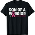 thumbnail image 1 of men and women can wear，Son Of A Warrior Breast Cancer Awareness Pink Ribbon Mom T-Shirt, 1 of 4