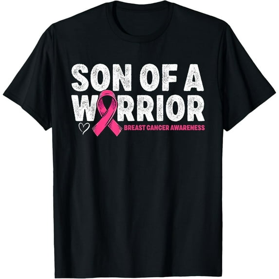 men and women can wear,Son Of A Warrior Breast Cancer Awareness Pink Ribbon Mom T-Shirt