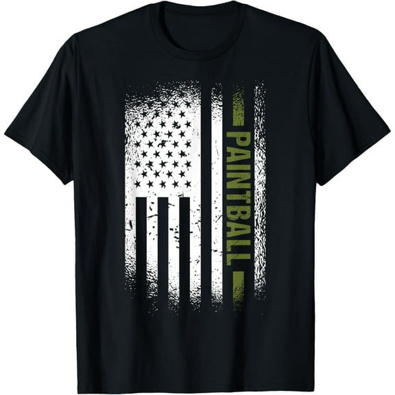men and women can wear，Sport Us Flag Paintball T-Shirt