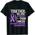 thumbnail image 1 of men and women can wear，Stronger Than Cancer Lavender Ribbon Vulvar Awareness T-Shirt, 1 of 4