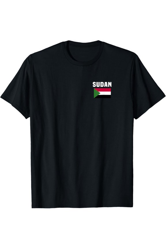men and women can wear，Sudan Flag Pocket Apparel Sudanese Pride T-Shirt