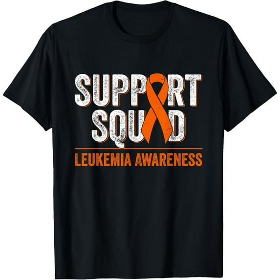 men and women can wear,Support Squad Orange Ribbon Leukemia Blood Cancer Awareness T-Shirt