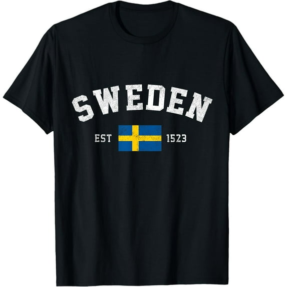 men and women can wear,Sweden Est. 1523 Swedish Flag Independence Day T-Shirt