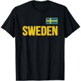 thumbnail image 1 of men and women can wear，Sweden T-shirt Swedish Flag Sverige Gift Love Souvenir Home T-Shirt, 1 of 4