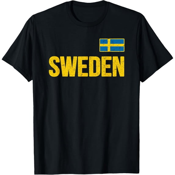 men and women can wear,Sweden T-shirt Swedish Flag Sverige Gift Love Souvenir Home T-Shirt
