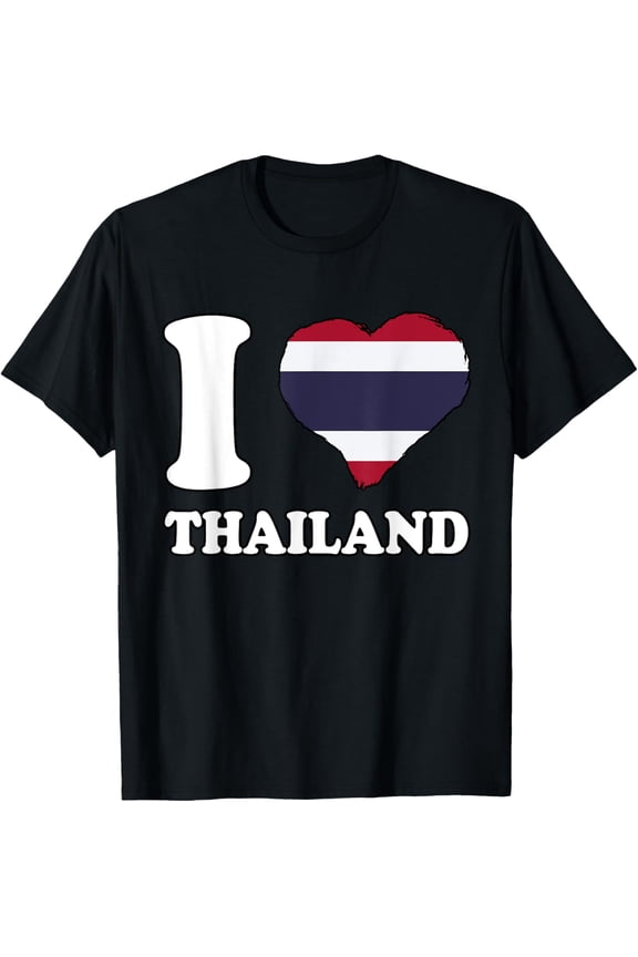 men and women can wear，Thailand I Love Thailand Thai Roots Thai Pride Thai Flag T-Shirt
