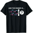 thumbnail image 1 of men and women can wear，The Winner Is: Cute Baby Gender Reveal Party Joke T-Shirt T-Shirt, 1 of 4