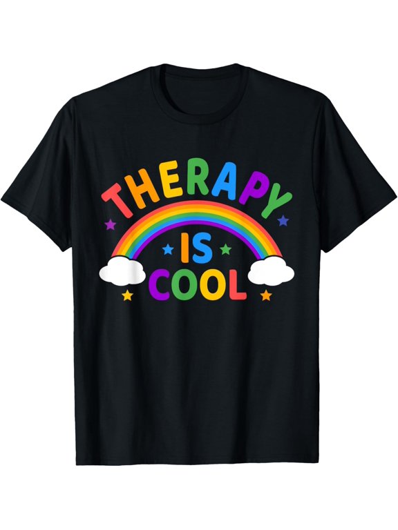 men and women can wear,Therapy Is Cool ! End the Stigma Mental Health Awareness T-Shirt
