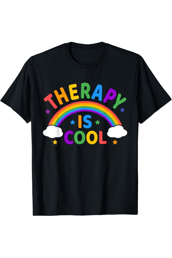 men and women can wear,Therapy Is Cool ! End the Stigma Mental Health Awareness T-Shirt